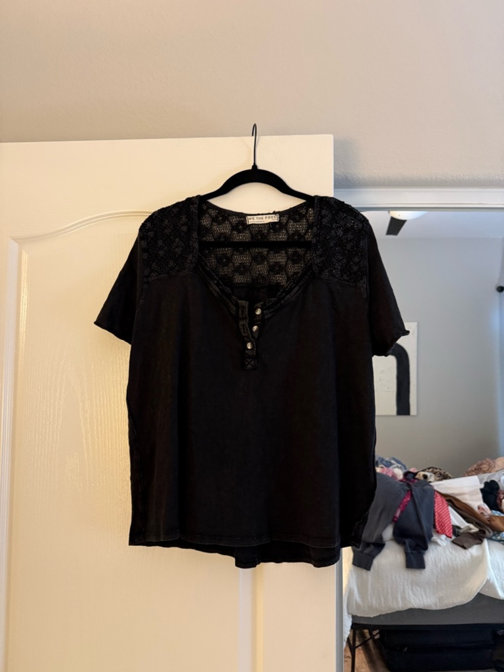 We The Free Black Lace Top